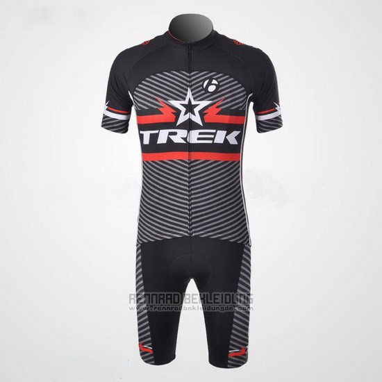 2011 Fahrradbekleidung Trek Shwarz und Wei Trikot Kurzarm und Tragerhose